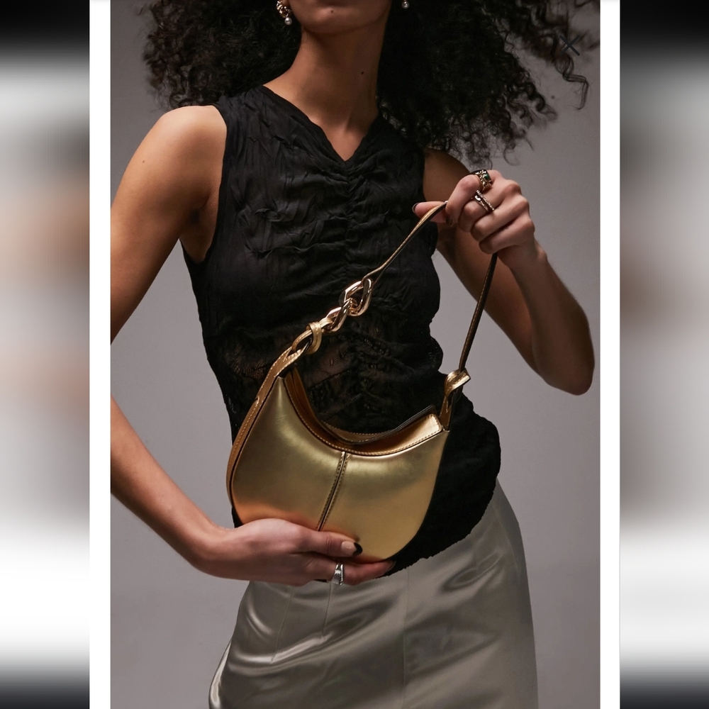 Topshop gold shoulder bag